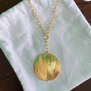 Yellow Gold Circle Pendant Necklace